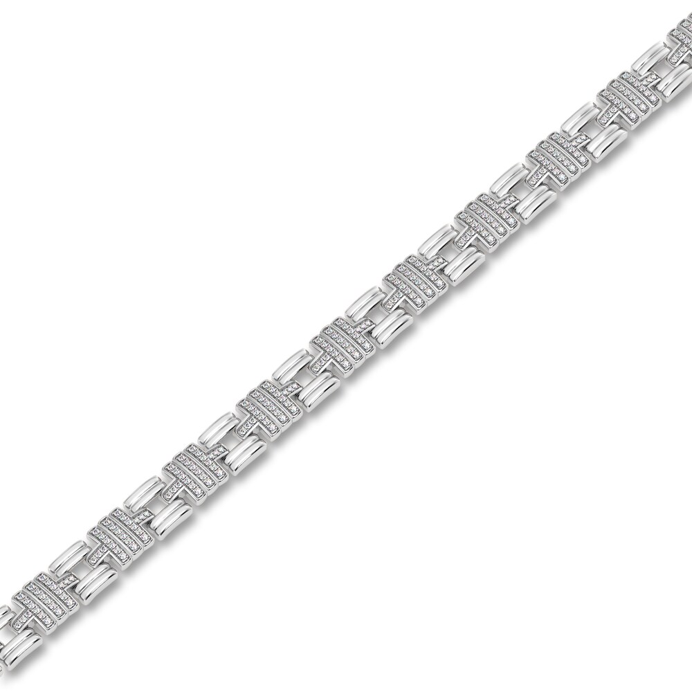 Men\'s Diamond Bracelet 1 ct tw Round 14K White Gold 8.5\" VqetwFs5 Men\'s Diamond Bracelet 1 ct tw Round 14K White Gold 8.5\" VqetwFs5