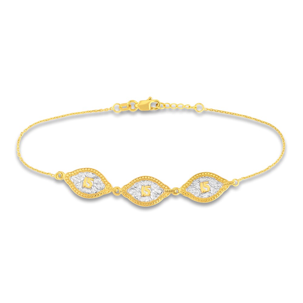 Quincea?era Bracelet 14K Two-Tone Gold 6.25" VxNDTthC Quincea?era Bracelet 14K Two-Tone Gold 6.25" VxNDTthC