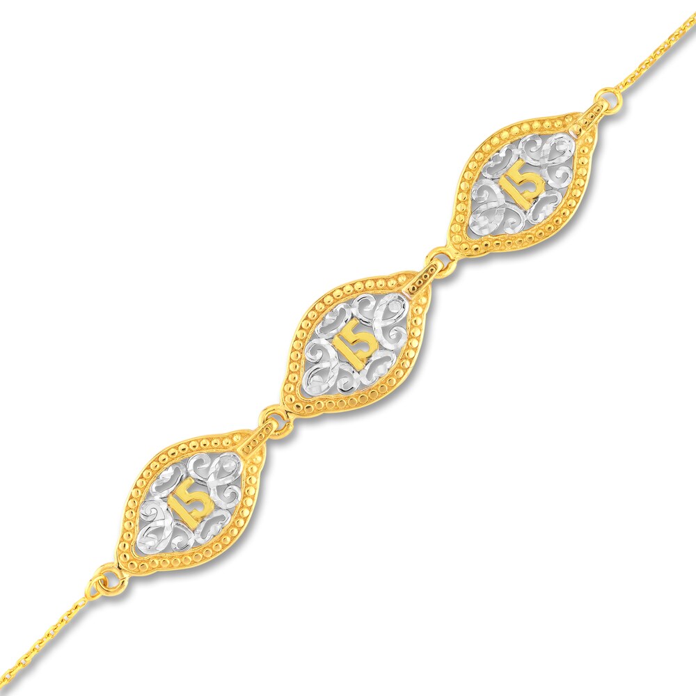 Quincea?era Bracelet 14K Two-Tone Gold 6.25\" VxNDTthC Quincea?era Bracelet 14K Two-Tone Gold 6.25\" VxNDTthC