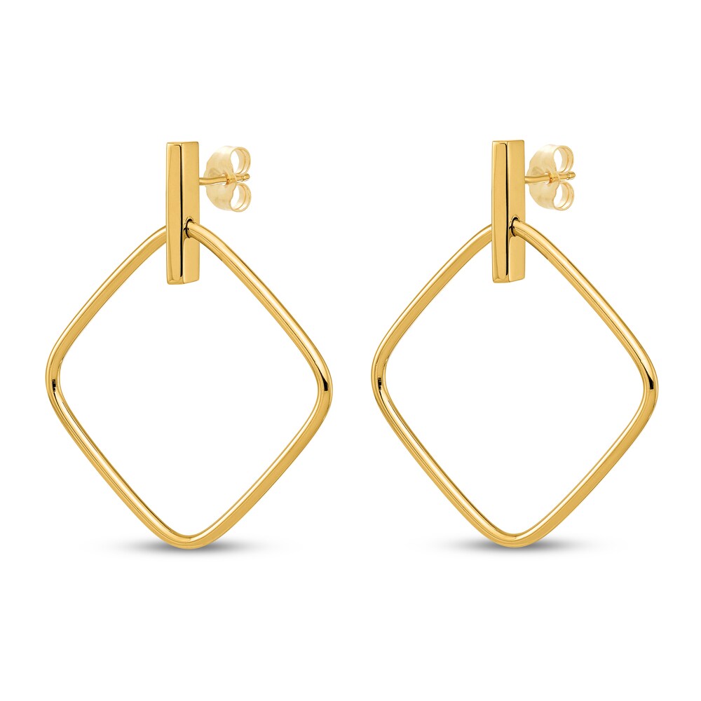 Square Post Dangle Earrings 14K Yellow Gold W2KYaL32 Square Post Dangle Earrings 14K Yellow Gold W2KYaL32