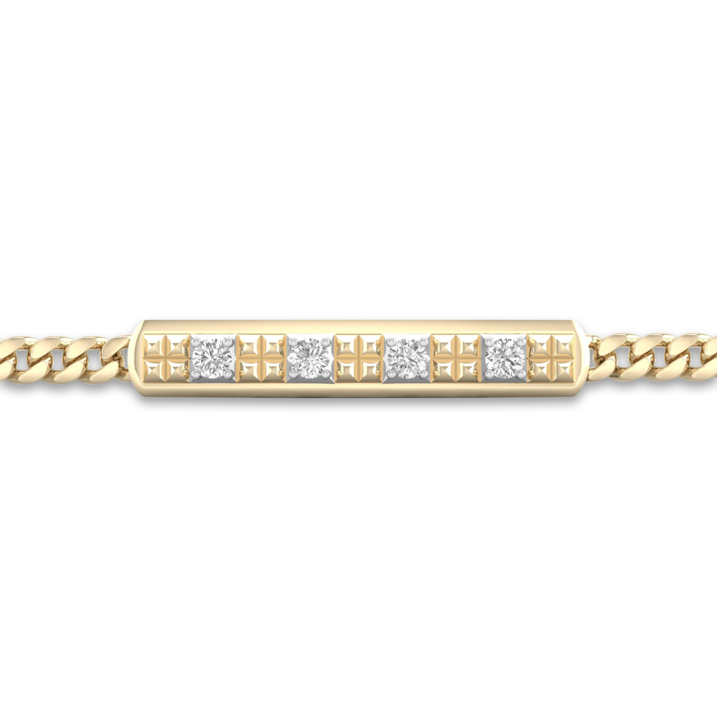 Men\'s Lab-Created Diamond Bracelet 2 ct tw Round 14K Yellow Gold 8.5\" W2MHLB3W Men\'s Lab-Created Diamond Bracelet 2 ct tw Round 14K Yellow Gold 8.5\" W2MHLB3W