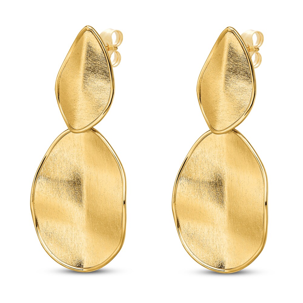 Textured Post Dangle Earrings 14K Yellow Gold WC8P29kX Textured Post Dangle Earrings 14K Yellow Gold WC8P29kX