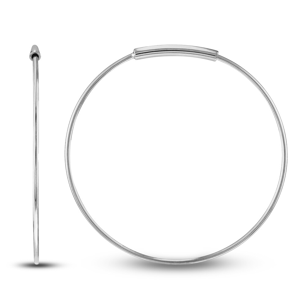 Round Endless Hoop Earrings 14K White Gold 25mm WI6cipnh Round Endless Hoop Earrings 14K White Gold 25mm WI6cipnh