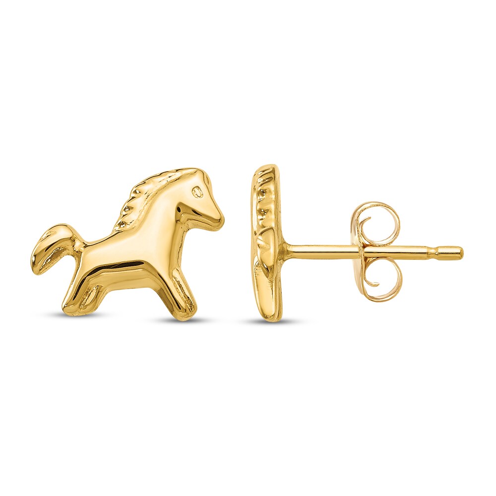 Pony Stud Earrings 14K Yellow Gold WLB1wIW6 Pony Stud Earrings 14K Yellow Gold WLB1wIW6