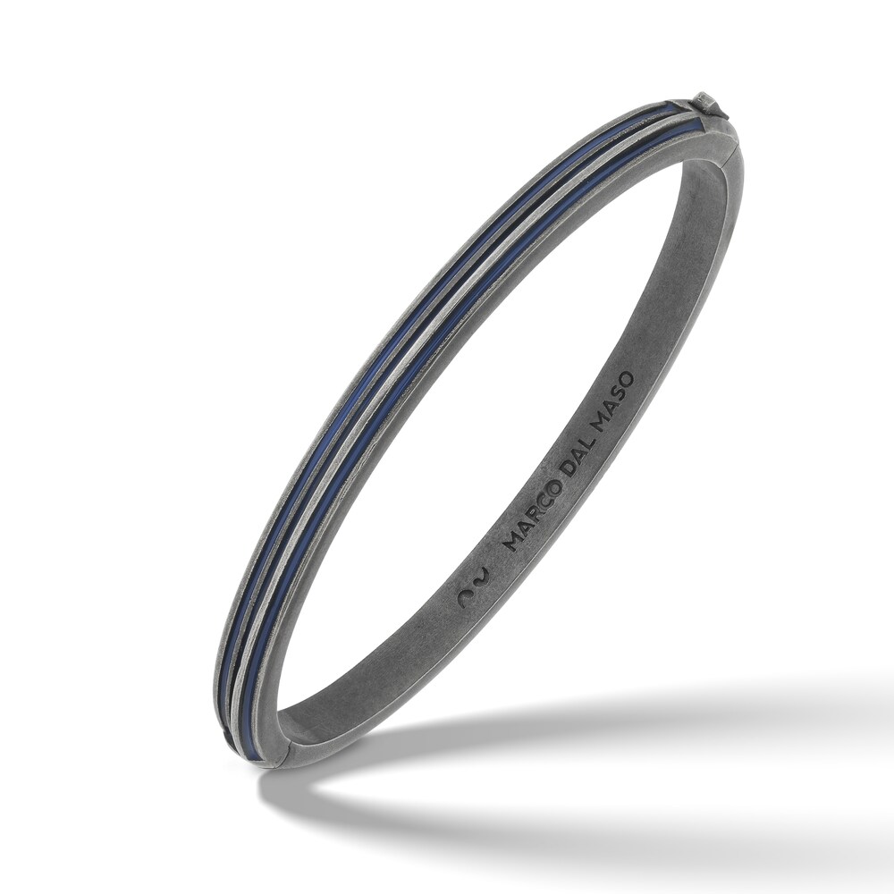 Marco Dal Maso Men's Acies Thin Bangle Bracelet Blue Enamel Sterling Silver 7" WNevvsEE Marco Dal Maso Men's Acies Thin Bangle Bracelet Blue Enamel Sterling Silver 7" WNevvsEE