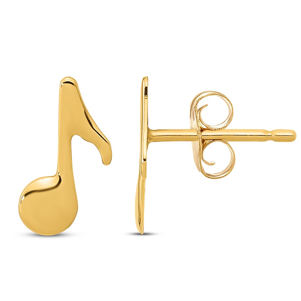 Music Note Stud Earrings 14K Yellow Gold WOqQl6Iq Music Note Stud Earrings 14K Yellow Gold WOqQl6Iq