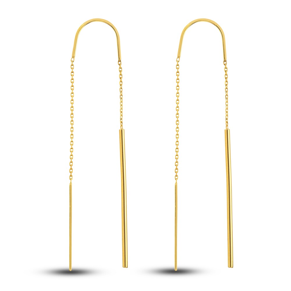 Stick Threader Earrings 14K Yellow Gold WbNudb4Z Stick Threader Earrings 14K Yellow Gold WbNudb4Z
