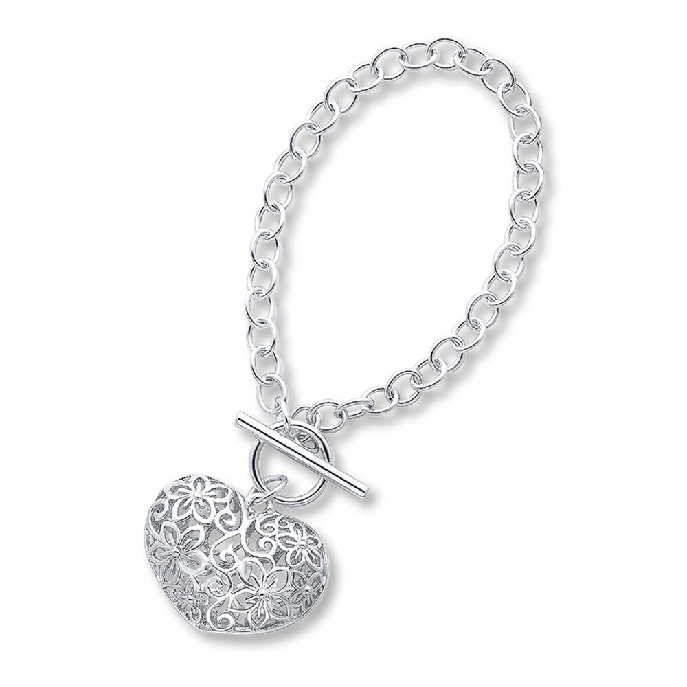 Filigree Heart Bracelet Sterling Silver 7.75 Length WbWtTe3h Filigree Heart Bracelet Sterling Silver 7.75 Length WbWtTe3h