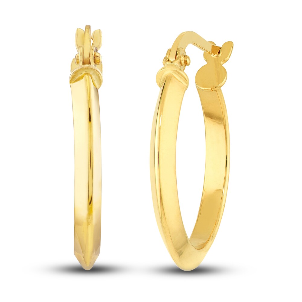 Polished Knife Edge Hoop Earrings 14K Yellow Gold 20mm WeJnGdfB Polished Knife Edge Hoop Earrings 14K Yellow Gold 20mm WeJnGdfB