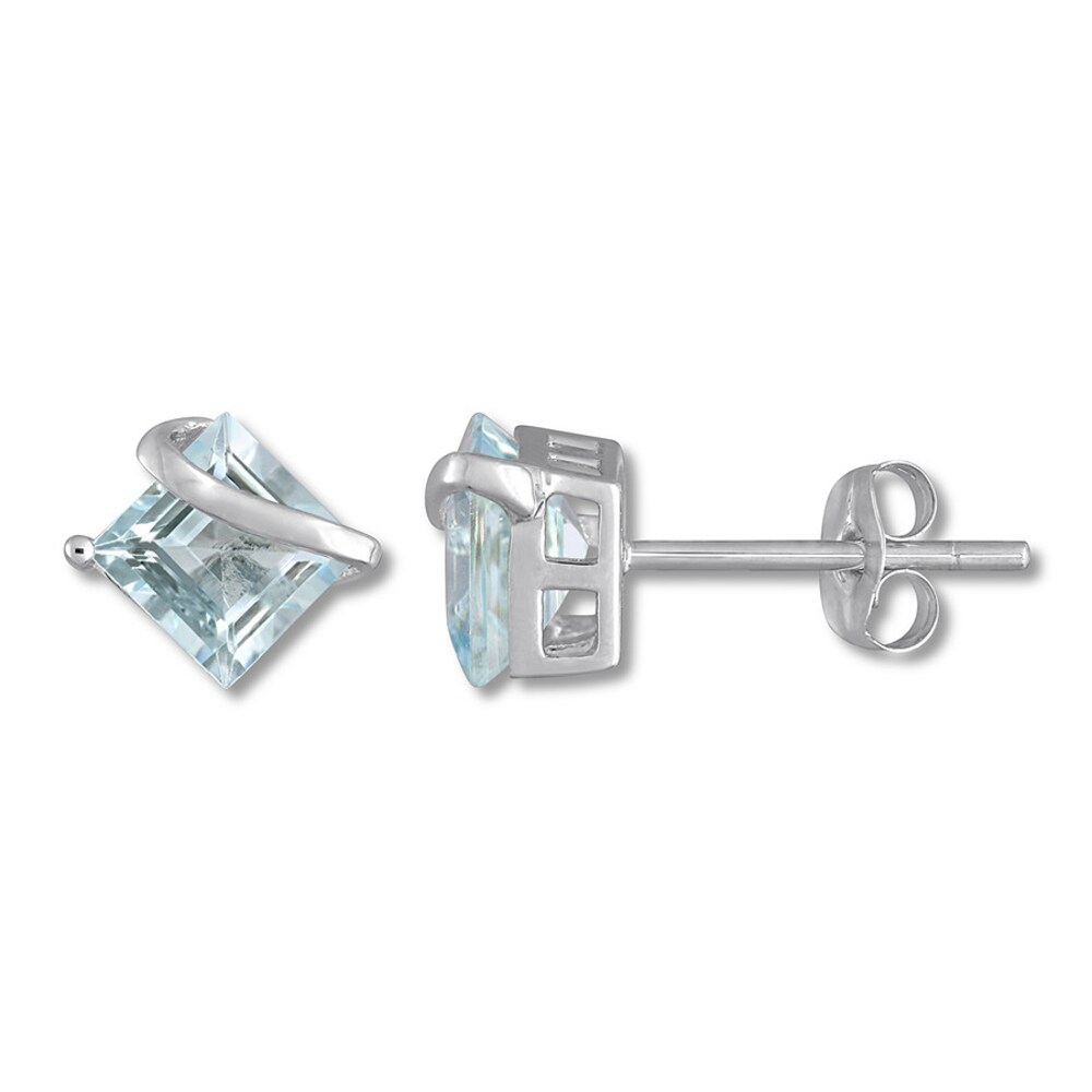 Aquamarine Earrings 10K White Gold WinmQLNc Aquamarine Earrings 10K White Gold WinmQLNc