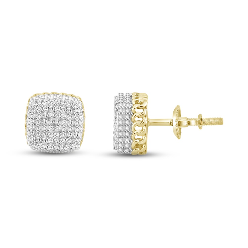 Men\'s Diamond Stud Earrings 1/4 ct tw Round 10K Yellow Gold/Rhodium WkSQZlYF Men\'s Diamond Stud Earrings 1/4 ct tw Round 10K Yellow Gold/Rhodium WkSQZlYF