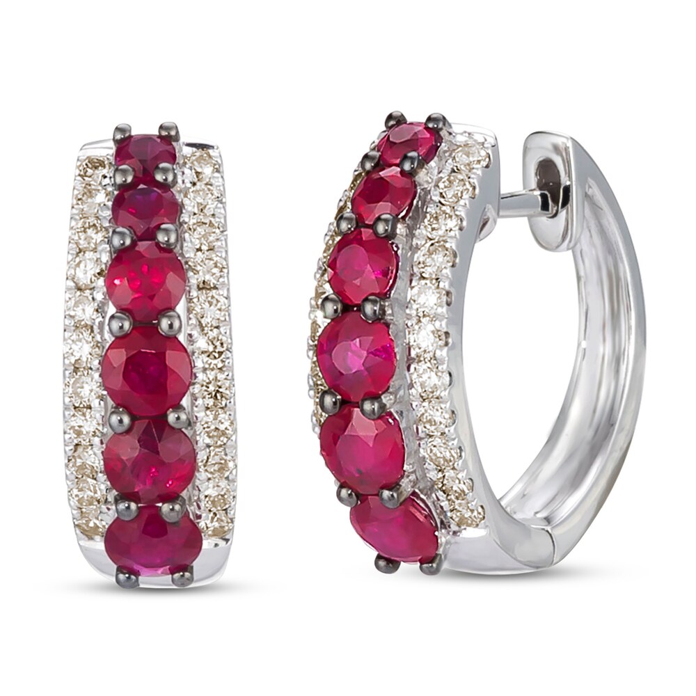 Le Vian Natural Ruby Hoop Earrings 3/8 ct tw Diamonds 14K Vanilla Gold WnbKrSNA Le Vian Natural Ruby Hoop Earrings 3/8 ct tw Diamonds 14K Vanilla Gold WnbKrSNA