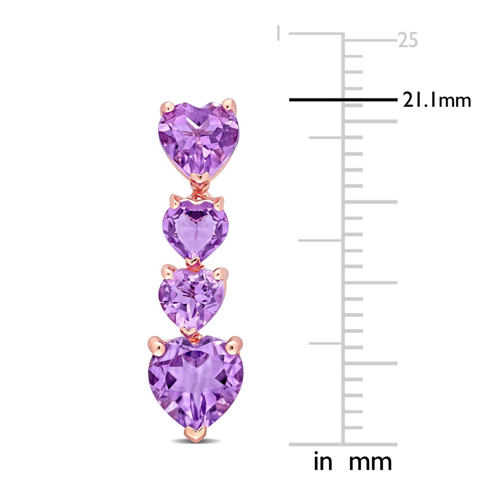 Natural Amethyst Heart Drop Earrings 10K Rose Gold WoZ4NBi2 Natural Amethyst Heart Drop Earrings 10K Rose Gold WoZ4NBi2