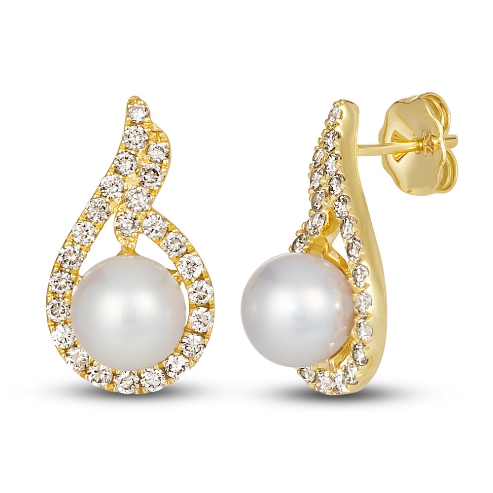 Le Vian Cultured Freshwater Pearl Earrings 5/8 ct tw Diamonds 14K Honey Gold WsQxjvIC Le Vian Cultured Freshwater Pearl Earrings 5/8 ct tw Diamonds 14K Honey Gold WsQxjvIC