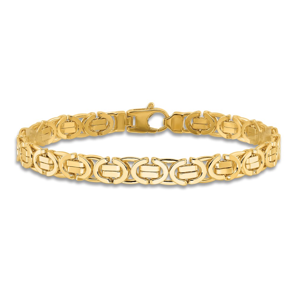 Men\'s High-Polish Link Bracelet 14K Yellow Gold 8.25\" WtnTaKtM Men\'s High-Polish Link Bracelet 14K Yellow Gold 8.25\" WtnTaKtM