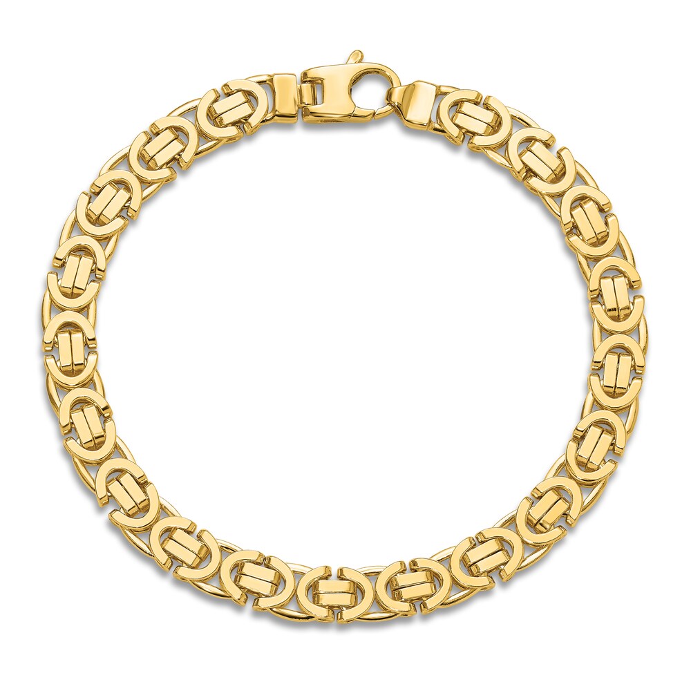 Men\'s High-Polish Link Bracelet 14K Yellow Gold 8.25\" WtnTaKtM Men\'s High-Polish Link Bracelet 14K Yellow Gold 8.25\" WtnTaKtM