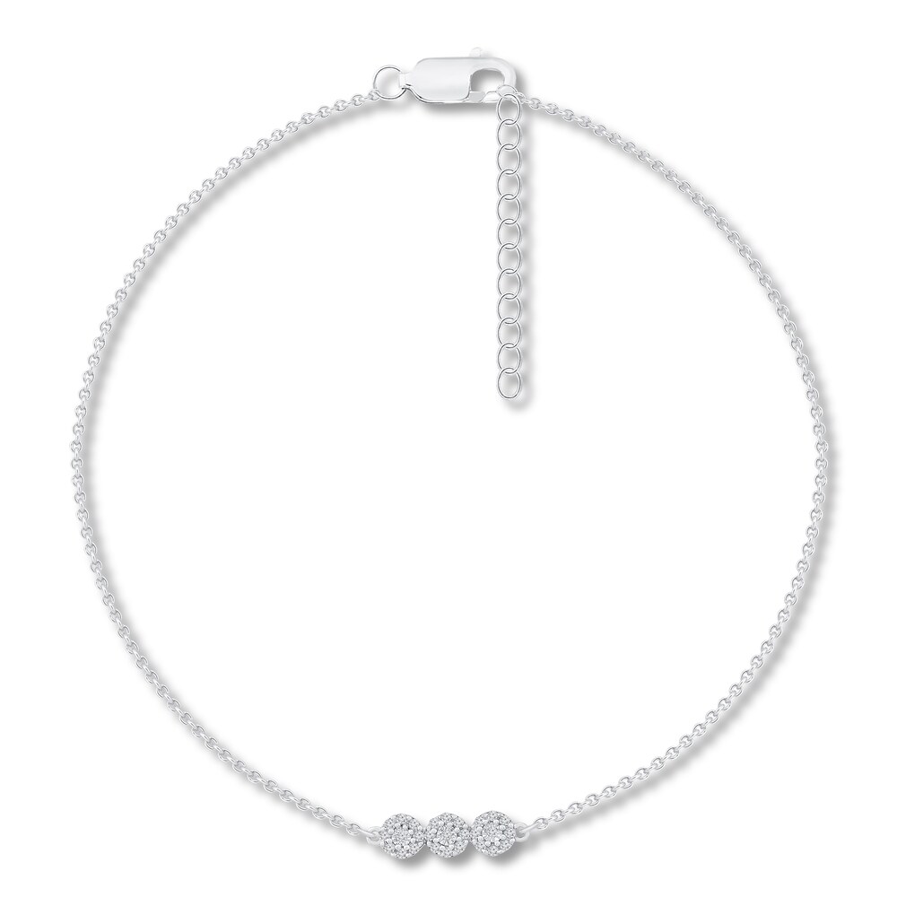 Diamond Anklet 1/10 ct tw Round Sterling Silver WxGjt8uT Diamond Anklet 1/10 ct tw Round Sterling Silver WxGjt8uT
