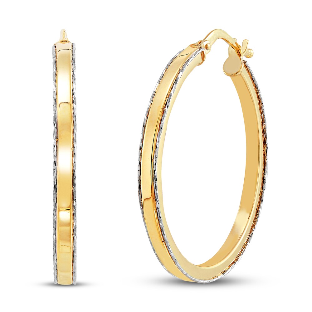 Italia D'Oro Fancy Round Hoop Earrings 14K Yellow Gold Wy30UymH Italia D'Oro Fancy Round Hoop Earrings 14K Yellow Gold Wy30UymH