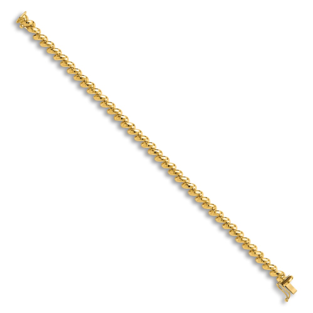 San Marco Chain Bracelet 14K Yellow Gold 7\" WzSLH9VI San Marco Chain Bracelet 14K Yellow Gold 7\" WzSLH9VI