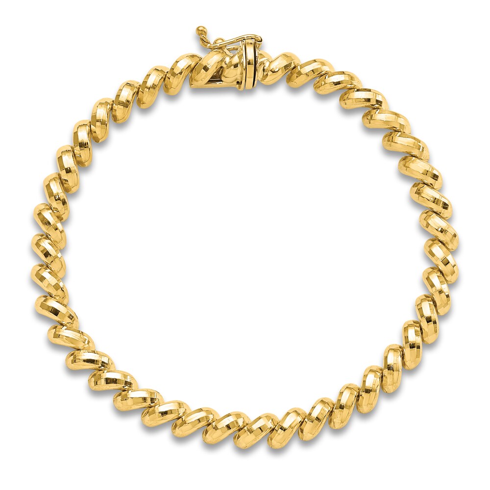 San Marco Chain Bracelet 14K Yellow Gold 7\" WzSLH9VI San Marco Chain Bracelet 14K Yellow Gold 7\" WzSLH9VI