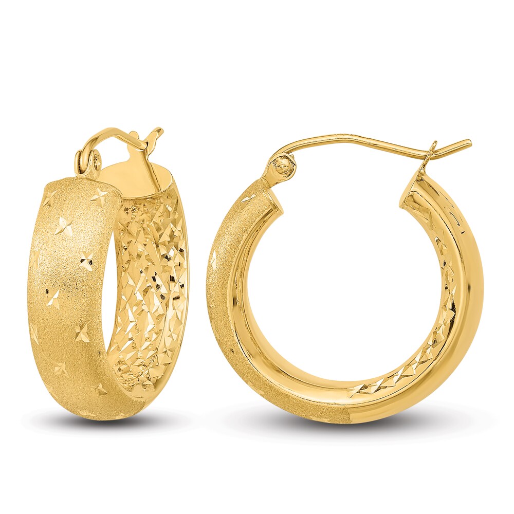 In/Out Hoop Earrings 14K Yellow Gold X7tY9UAR In/Out Hoop Earrings 14K Yellow Gold X7tY9UAR