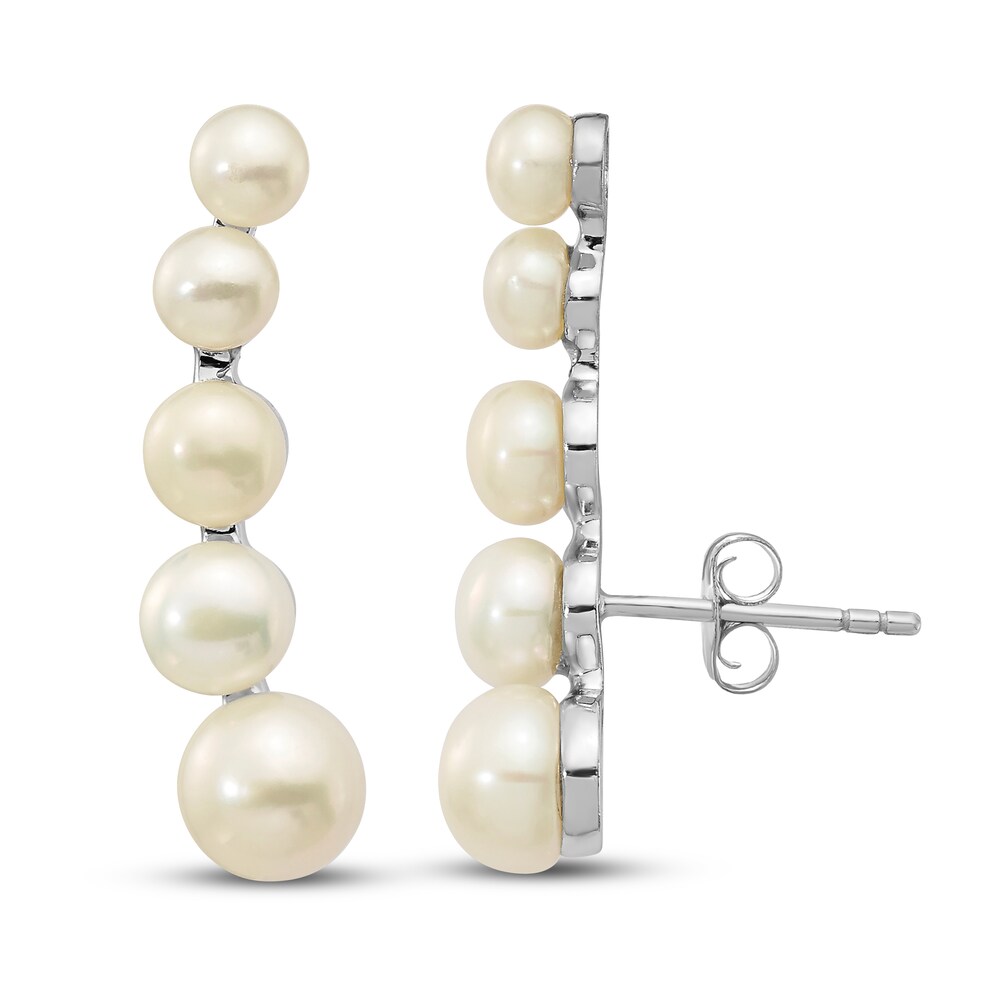 Cultured Freshwater Pearl Earrings Sterling Silver XT2hdGJw Cultured Freshwater Pearl Earrings Sterling Silver XT2hdGJw