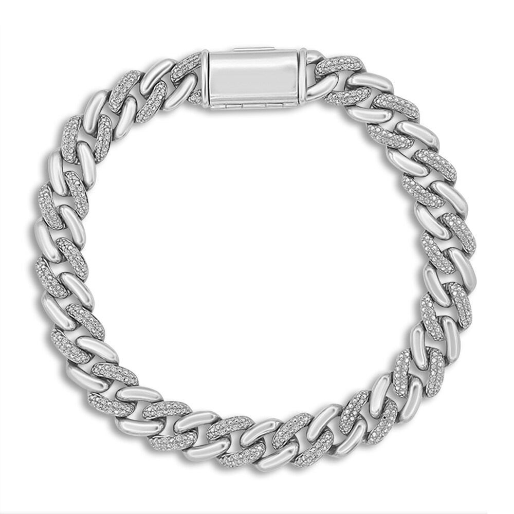 Diamond Cuban Link Bracelet 1/2 ct tw Round Sterling Silver 8.5" XXcuybUC Diamond Cuban Link Bracelet 1/2 ct tw Round Sterling Silver 8.5" XXcuybUC