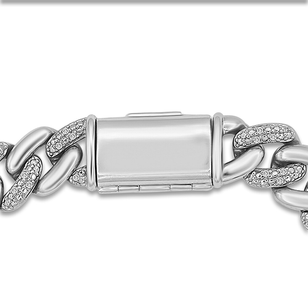 Diamond Cuban Link Bracelet 1/2 ct tw Round Sterling Silver 8.5\" XXcuybUC Diamond Cuban Link Bracelet 1/2 ct tw Round Sterling Silver 8.5\" XXcuybUC