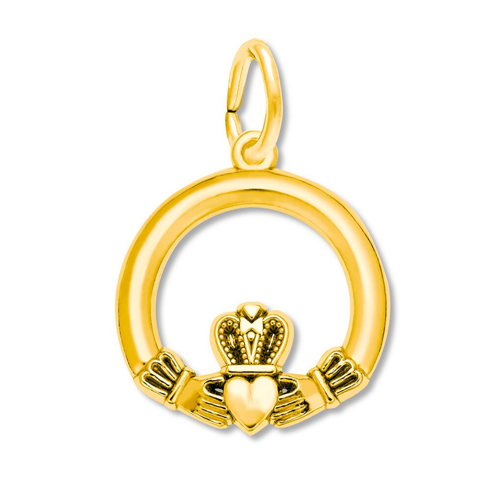 Claddagh Charm 14K Yellow Gold Xk80yJd4