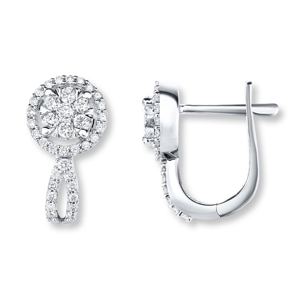 Diamond Earrings 1/2 carat tw Round-cut 14K White Gold XkT9uSDo Diamond Earrings 1/2 carat tw Round-cut 14K White Gold XkT9uSDo