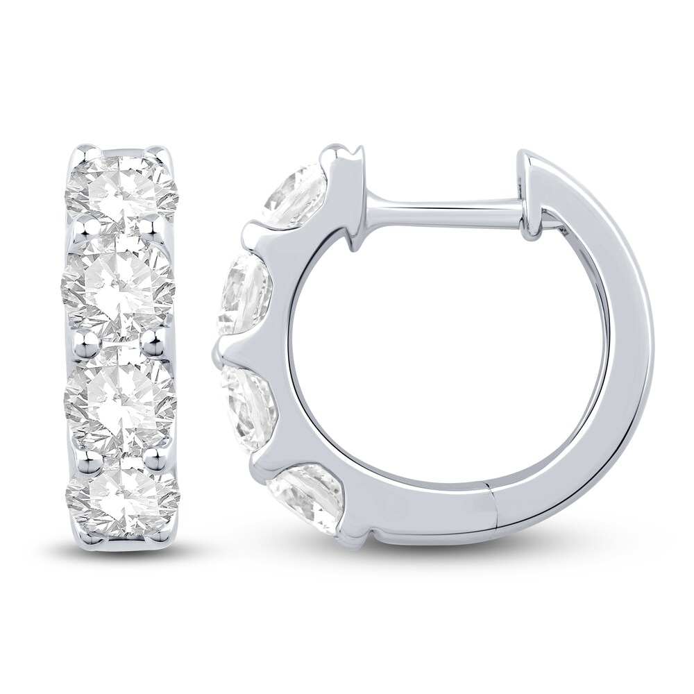 Diamond Hoop Earrings 2 ct tw Round 14K White Gold XkTAnb2w Diamond Hoop Earrings 2 ct tw Round 14K White Gold XkTAnb2w