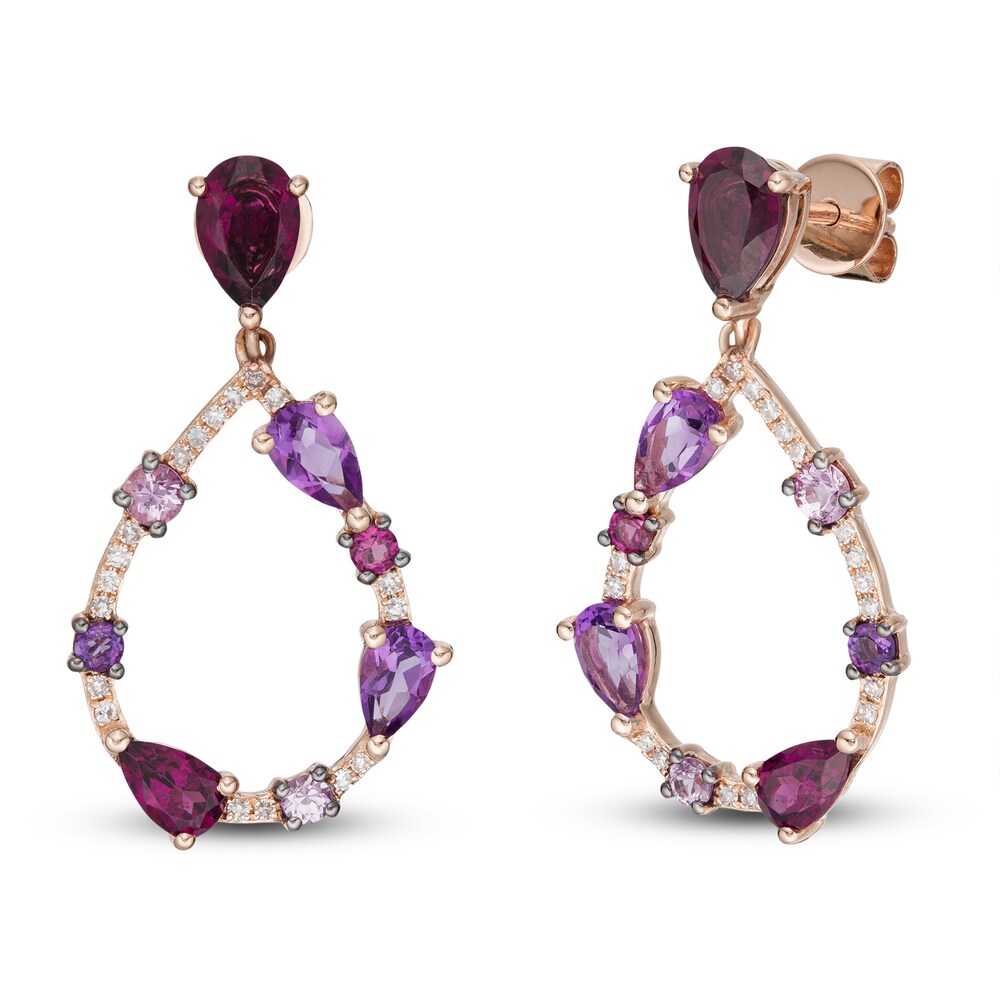 LALI Jewels Natural Rhodalite Garnet, Natural Sapphire & Natural Amethyst Earrings 1/8 ct tw Diamonds 14K Rose Gold XmHnVN6m LALI Jewels Natural Rhodalite Garnet, Natural Sapphire & Natural Amethyst Earrings 1/8 ct tw Diamonds 14K Rose Gold XmHnVN6m