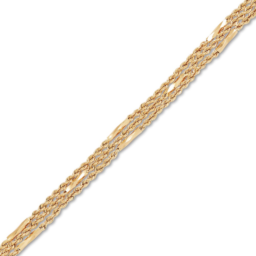 Triple Rope Bracelet 10K Yellow Gold Y4NDbk6V Triple Rope Bracelet 10K Yellow Gold Y4NDbk6V