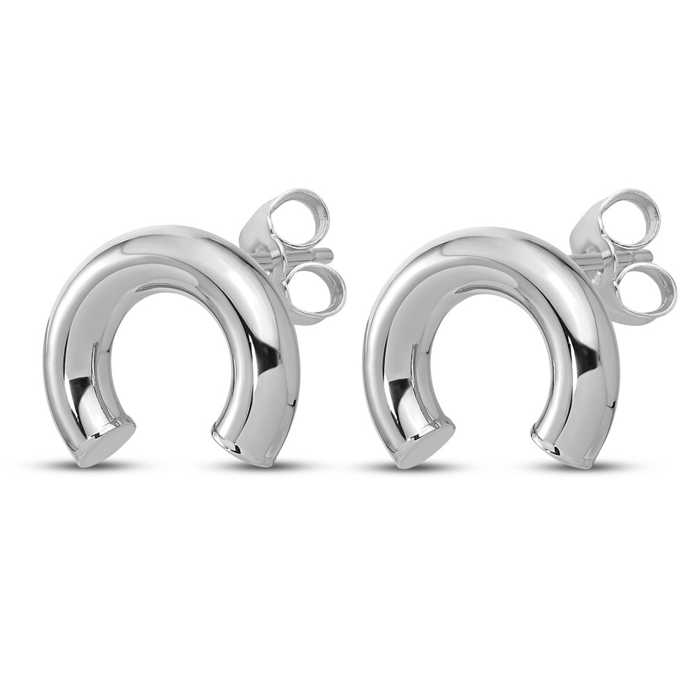 Tube Stud Earrings 14K White Gold Y6Alhrfu Tube Stud Earrings 14K White Gold Y6Alhrfu