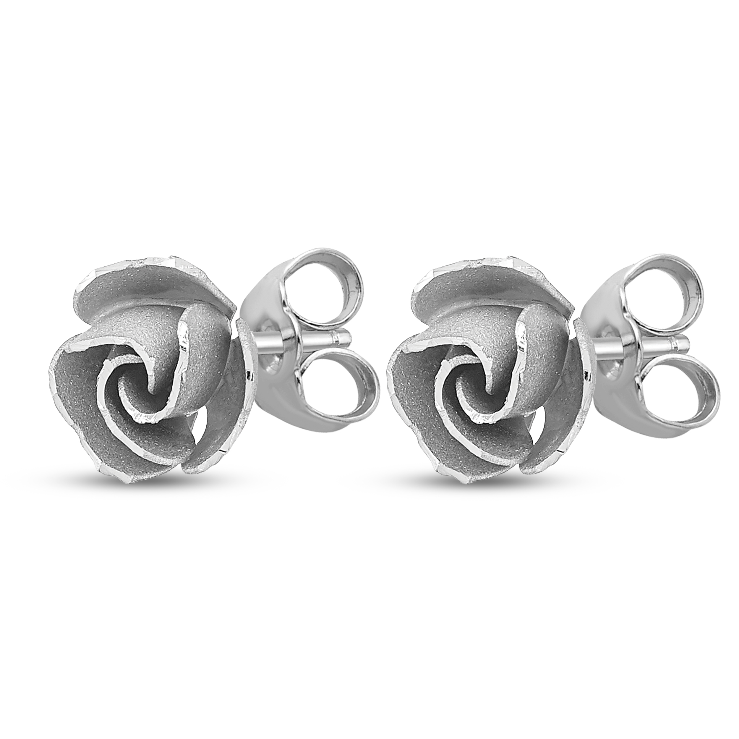 Diamond-cut Stud Earrings 14K White Gold Y6DvuFmr Diamond-cut Stud Earrings 14K White Gold Y6DvuFmr