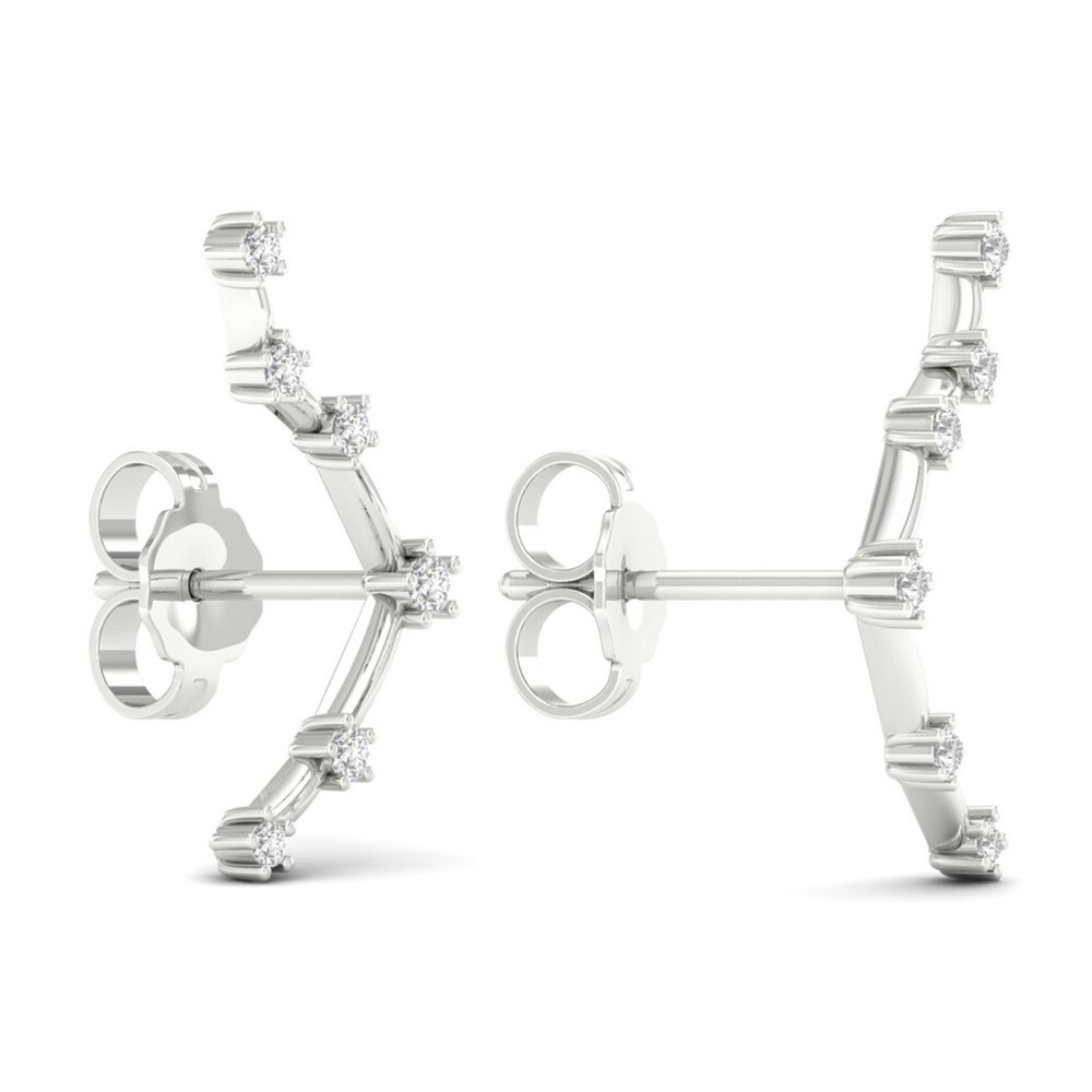 Diamond Libra Constellation Earrings 1/8 ct tw Round 14K White Gold YGEvmQAV Diamond Libra Constellation Earrings 1/8 ct tw Round 14K White Gold YGEvmQAV