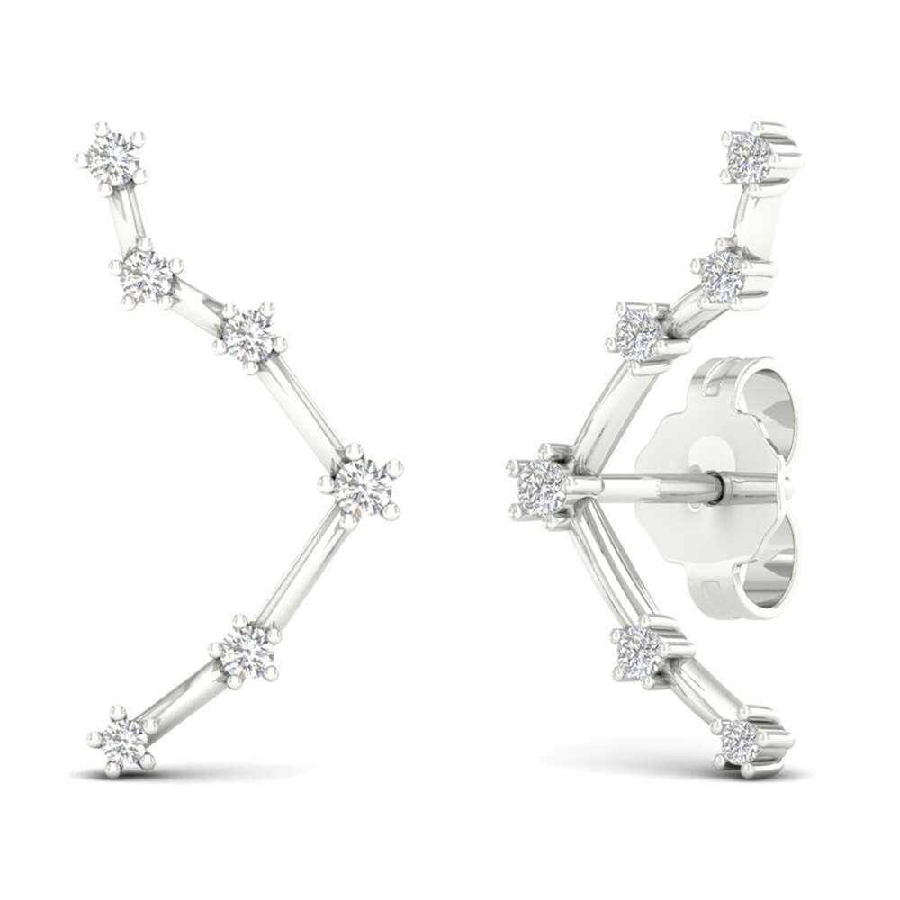 Diamond Libra Constellation Earrings 1/8 ct tw Round 14K White Gold YGEvmQAV Diamond Libra Constellation Earrings 1/8 ct tw Round 14K White Gold YGEvmQAV
