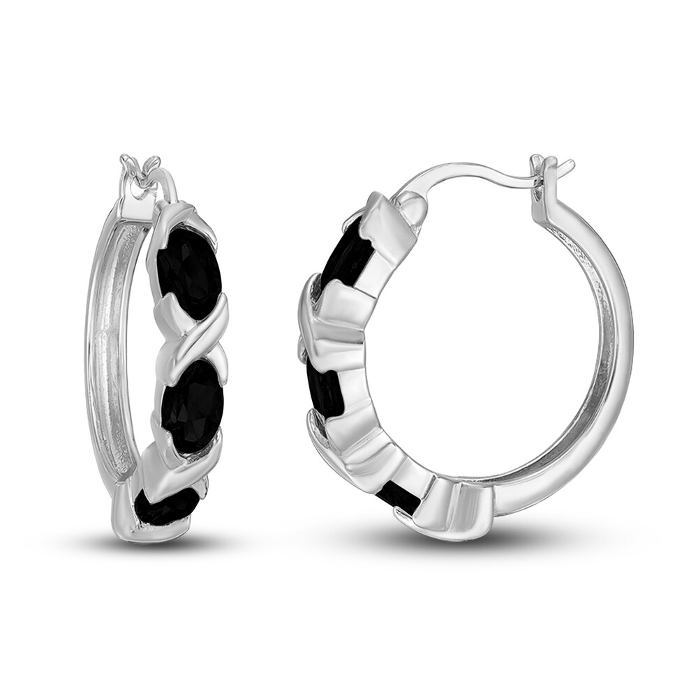 Natural Onyx Hoop Earrings Sterling Silver YHI96gmH Natural Onyx Hoop Earrings Sterling Silver YHI96gmH