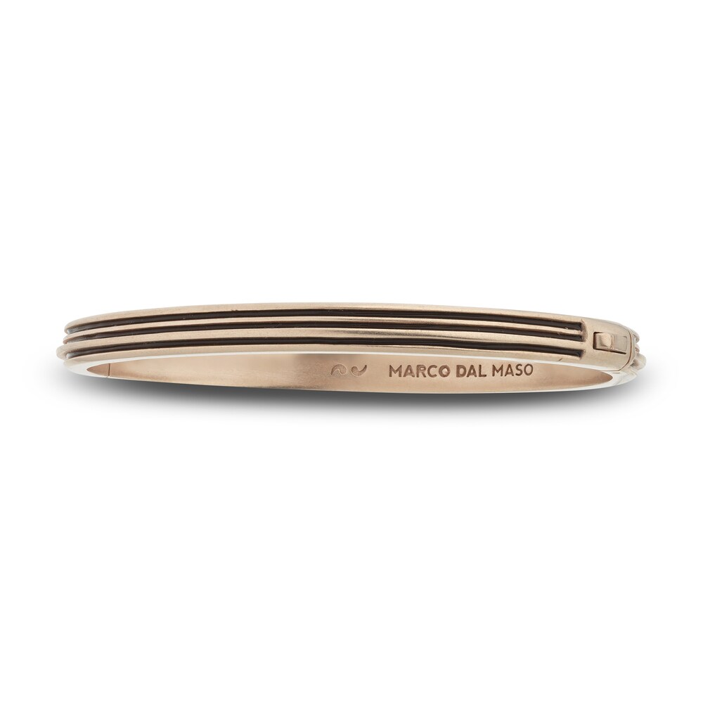 Marco Dal Maso Men\'s Acies Thin Bangle Bracelet Brown Enamel Sterling Silver/18K Rose Gold-Plated 7\" YNNelI8s Marco Dal Maso Men\'s Acies Thin Bangle Bracelet Brown Enamel Sterling Silver/18K Rose Gold-Plated 7\" YNNelI8s