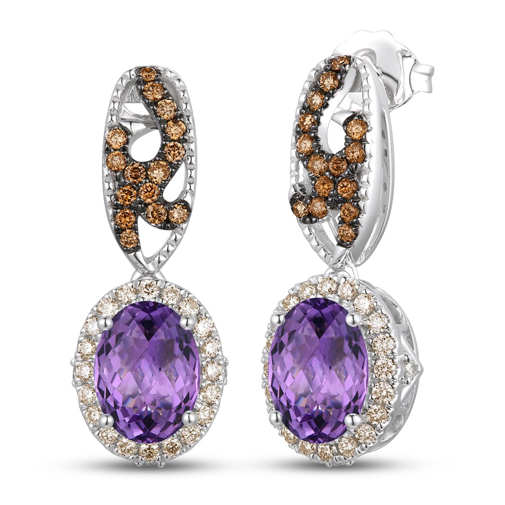 Le Vian Natural Amethyst Earrings 1/2 ct tw Diamonds 14K Vanilla Gold YP6YKnGx Le Vian Natural Amethyst Earrings 1/2 ct tw Diamonds 14K Vanilla Gold YP6YKnGx