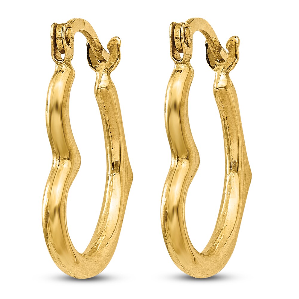 Heart-Shaped Hoop Earrings 14K Yellow Gold YUdfVMS5 Heart-Shaped Hoop Earrings 14K Yellow Gold YUdfVMS5