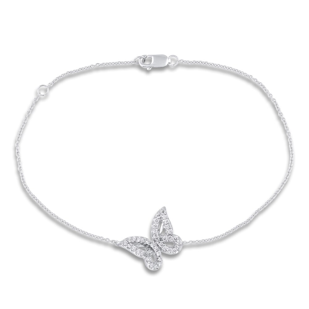 Diamond Butterfly Station Bracelet 1/8 ct tw Round 10K White Gold YUk4b1Nk Diamond Butterfly Station Bracelet 1/8 ct tw Round 10K White Gold YUk4b1Nk