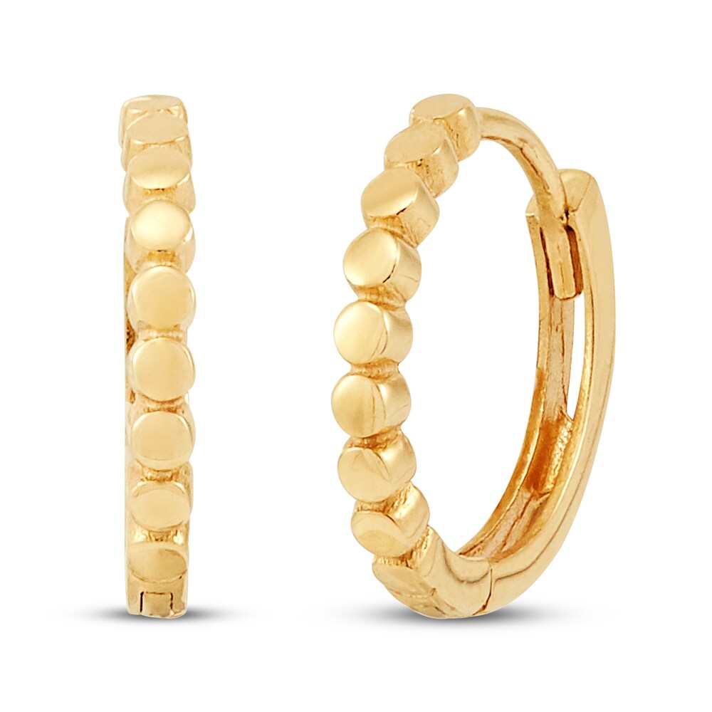 Beaded Huggie Earrings 10K Yellow Gold YVi0E95g Beaded Huggie Earrings 10K Yellow Gold YVi0E95g