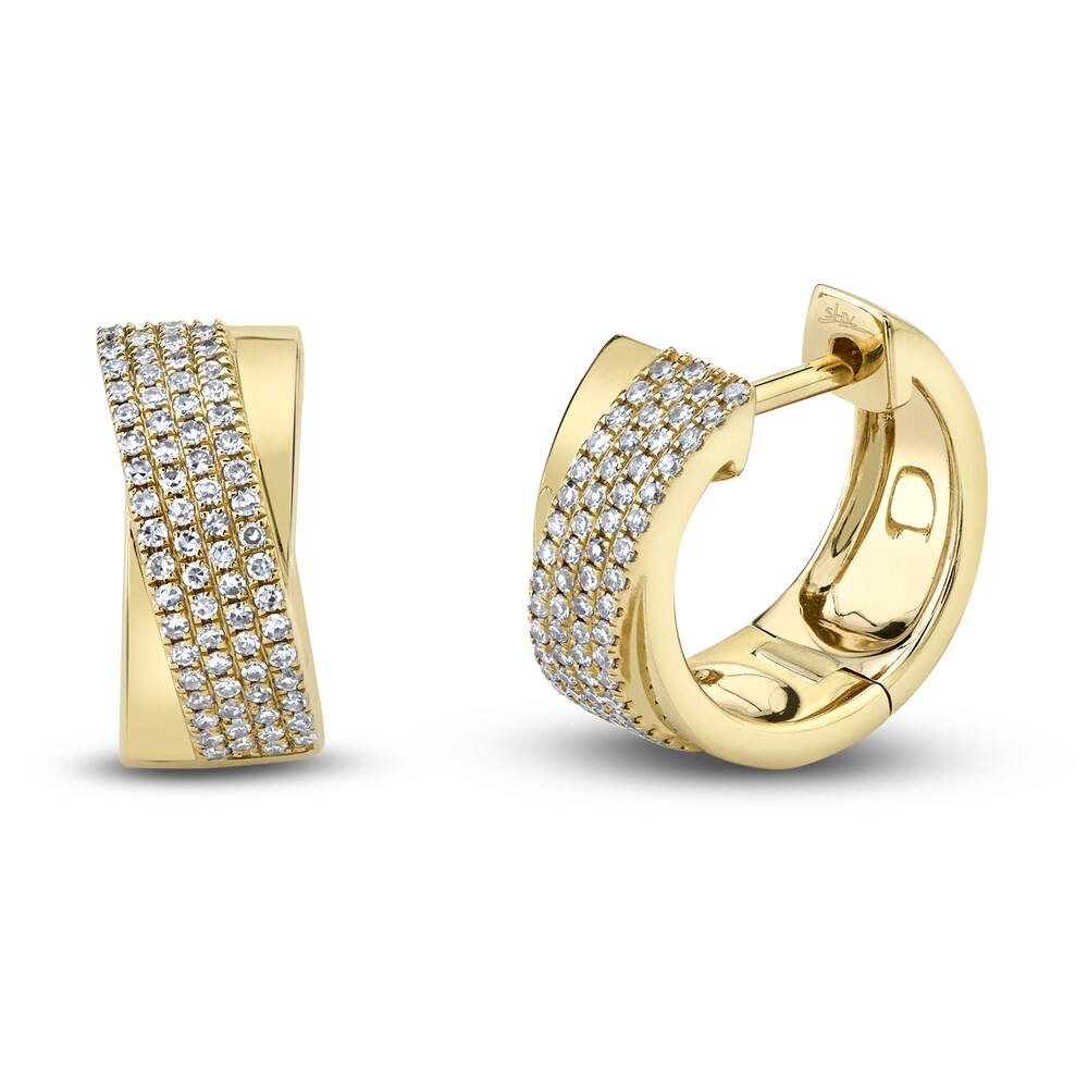 Shy Creation Diamond Huggie Earrings 1/4 ct tw Round 14K Yellow Gold SC55010970 YahhBgvC Shy Creation Diamond Huggie Earrings 1/4 ct tw Round 14K Yellow Gold SC55010970 YahhBgvC