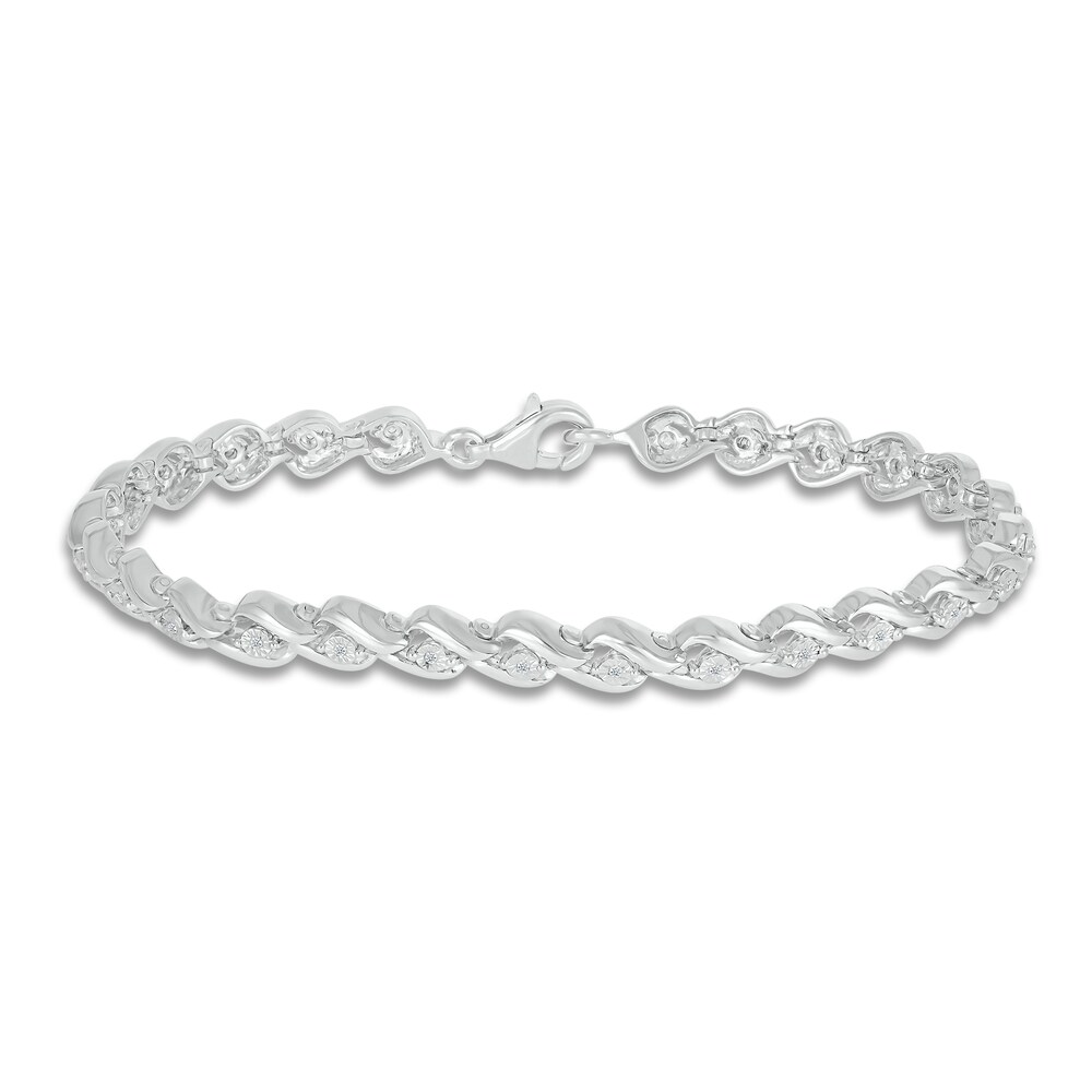 Diamond Bracelet 1/10 ct tw Round-cut Sterling Silver Yiiqko3L Diamond Bracelet 1/10 ct tw Round-cut Sterling Silver Yiiqko3L