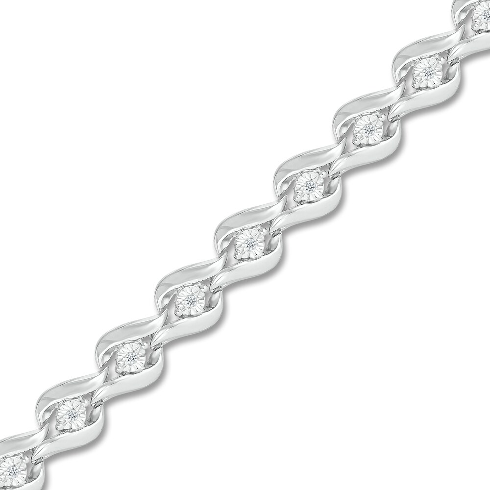 Diamond Bracelet 1/10 ct tw Round-cut Sterling Silver Yiiqko3L Diamond Bracelet 1/10 ct tw Round-cut Sterling Silver Yiiqko3L