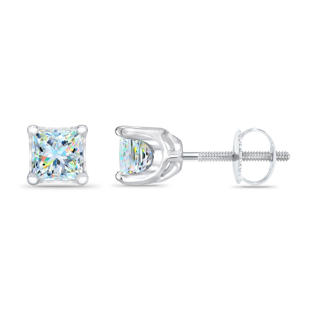 THE LEO First Light Diamond Solitaire Princess Earrings 1 ct tw 14K White Gold (I1/I) YlheqMzj THE LEO First Light Diamond Solitaire Princess Earrings 1 ct tw 14K White Gold (I1/I) YlheqMzj