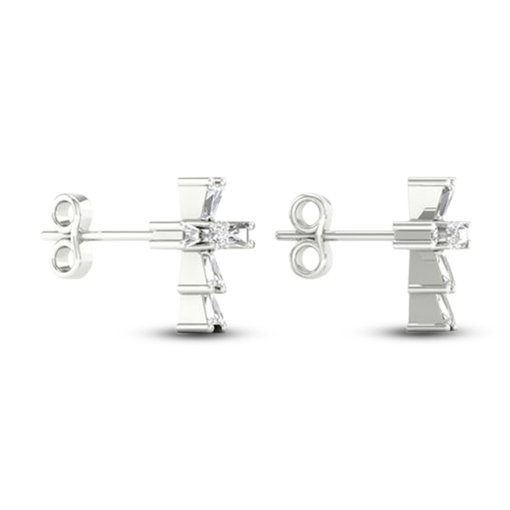 Diamond Cross Stud Earrings 1/8 ct tw Round/Baguette 10K White Gold YlwmtFr7 Diamond Cross Stud Earrings 1/8 ct tw Round/Baguette 10K White Gold YlwmtFr7