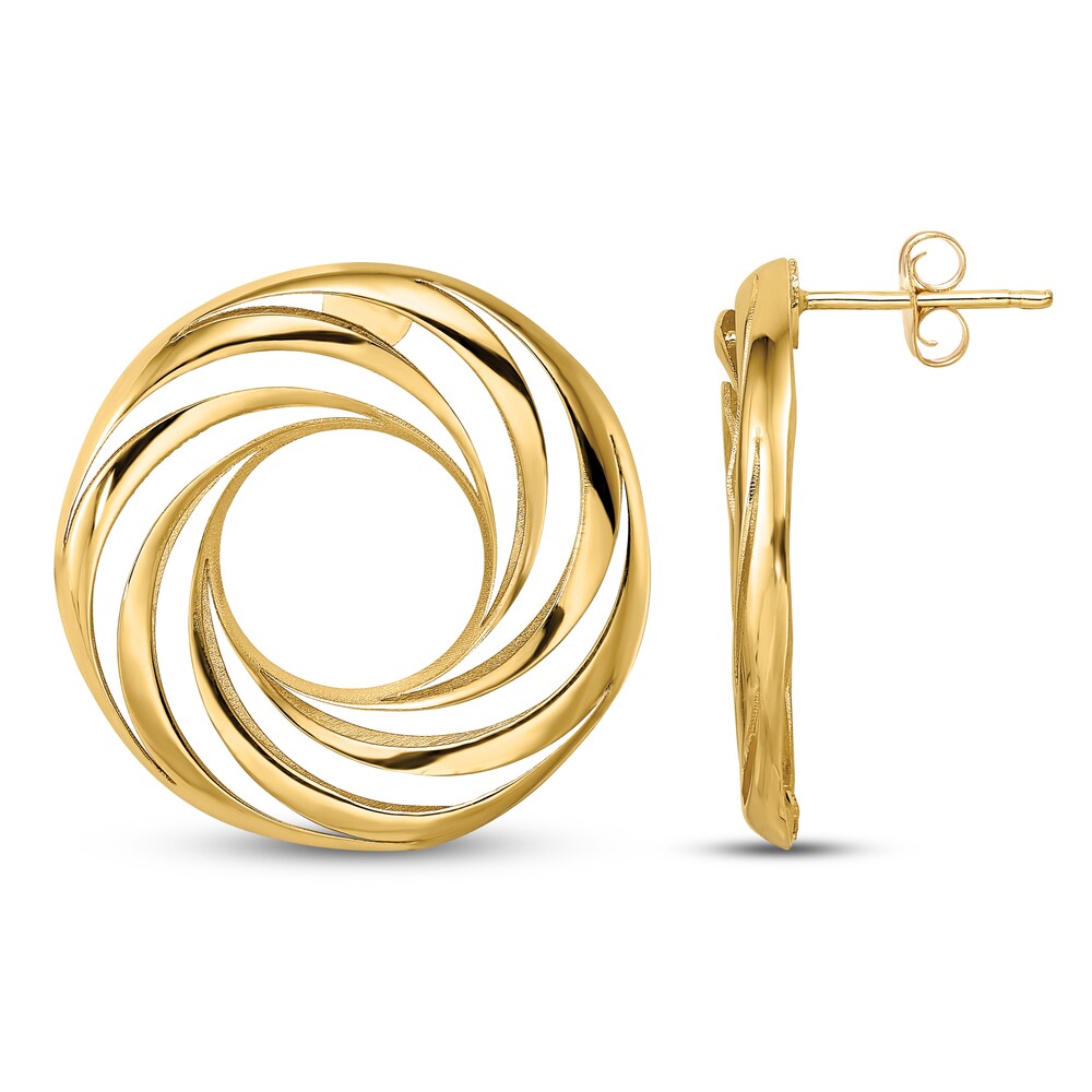 Polished and Brushed Stud Earrings 14K Yellow Gold YzVf9E3D Polished and Brushed Stud Earrings 14K Yellow Gold YzVf9E3D