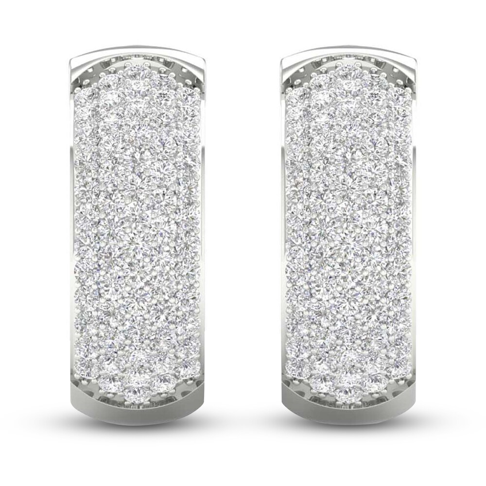 Lab-Created Diamond Earrings 2 ct tw Round 14K White Gold ZBEwq5Bx Lab-Created Diamond Earrings 2 ct tw Round 14K White Gold ZBEwq5Bx